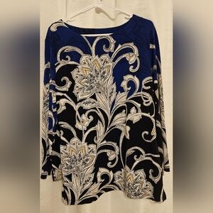 Women's Top With Blue Black And Yellow Design.    #109